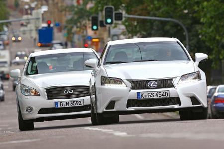 Lexus GS 450h F-Sport, Infiniti M35h GT Premium, Frontansicht