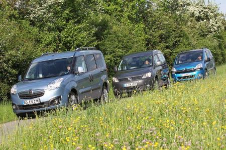 Citroën Berlingo, Opel Combo, VW Caddy, Frontansicht