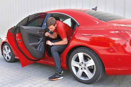 Mercedes CLA 220 CDI, Fondsitz, Aussteigen