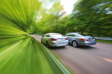 BMW 640i Gran Coupé, Mercedes CLS 350, Heckansicht