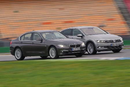 BMW 330d xDrive, VW Passat 2.0 TDI 4Motion, Seitenansicht