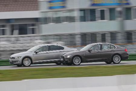 BMW 330d xDrive, VW Passat 2.0 TDI 4Motion, Seitenansicht