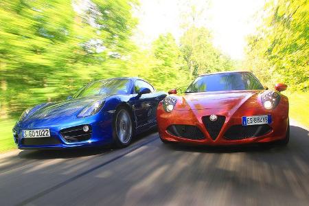 Alfa Romeo 4C, Porsche Cayman S, Frontansicht