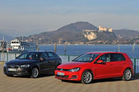 VW Golf GTI 2.0 TDI, Audi A3 Sportback 2.0 TDI, Seitenansicht