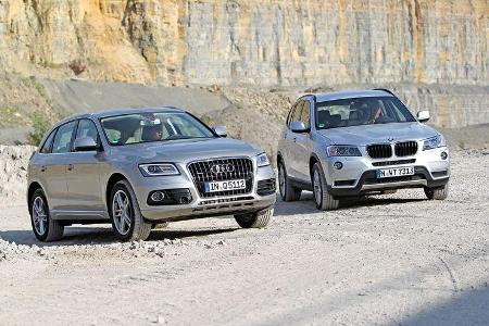 Audi Q5 2.0 TFSI Quattro, BMW X3 x-Drive 28i, Frontansicht