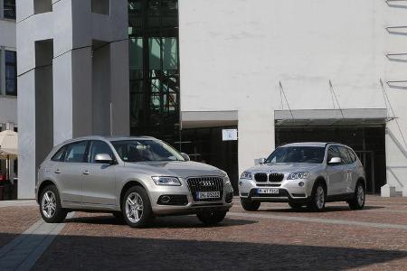 Audi Q5 2.0 TFSI Quattro, BMW X3 x-Drive 28i, Frontansicht