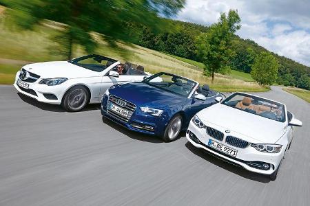 Audi S5 Cabrio, BMW 435i Cabrio, Mercedes E 400 Cabrio, Frontansicht