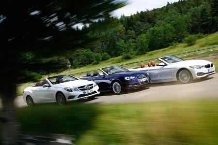 Audi S5 Cabrio, BMW 435i Cabrio, Mercedes E 400 Cabrio, Seitenansicht