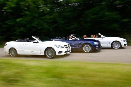 Audi S5 Cabrio, BMW 435i Cabrio, Mercedes E 400 Cabrio, Seitenansicht