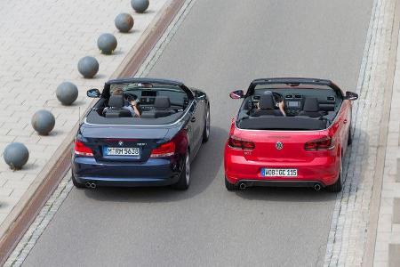BMW 125i Cabrio, VW Golf GTI Cabrio, Heckansicht
