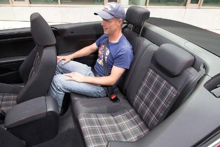 VW Golf GTI Cabrio, Rücksitz, Beinfreiheit
