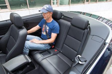 BMW 125i Cabrio, Rücksitz, Beinfreiheit