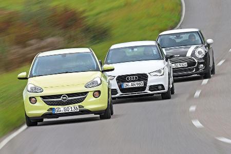 Audi A1 1.4 TFSI, Mini Cooper, Opel Adam 1.0 DI Turbo