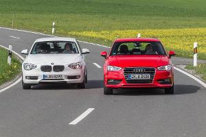 Audi A3 Sportback 1.6 TDI, BMW 114d, Frontansicht