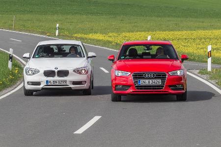 Audi A3 Sportback 1.6 TDI, BMW 114d, Frontansicht