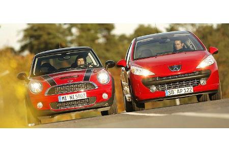 Mini Cooper S und Peugeot 207 150 Turbo im Vergleich