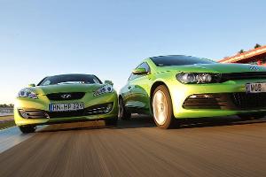 Hyundai Genesis und VW Scirocco im Test