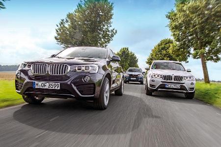 BMW X3, X4, X5, Frontansicht BMW X3, X4, X5, Frontansicht