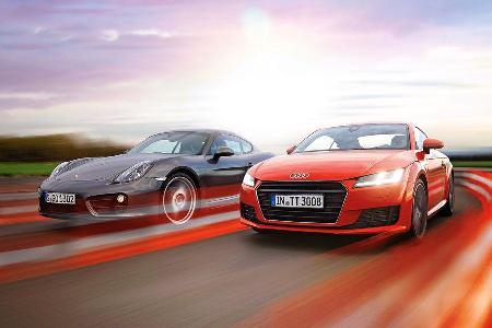 Audi TT Coup 2.0 TFSI, Porsche Cayman, Frontansicht