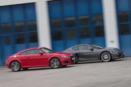 Audi TT Coup 2.0 TFSI, Porsche Cayman, Seitenansicht