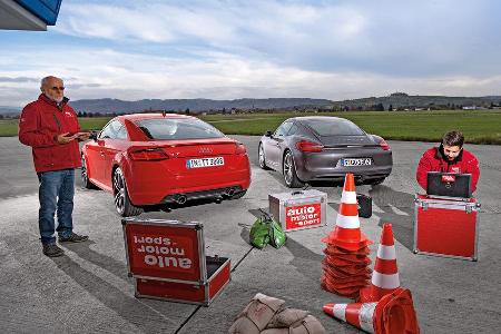 Audi TT Coup 2.0 TFSI, Porsche Cayman, Heckansicht