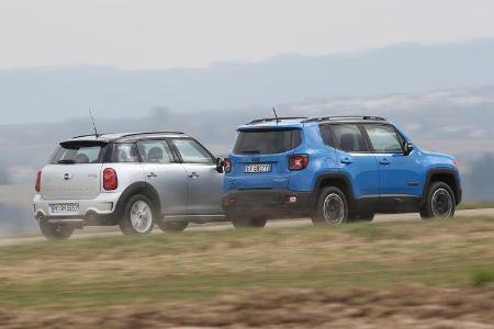 Jeep Renegade, Mini Countryman, Heckansicht