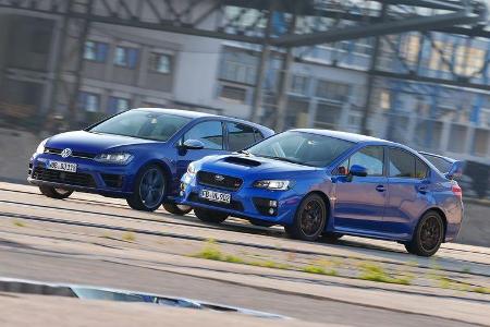Subaru WRX STI, VW Golf, Seitenansicht