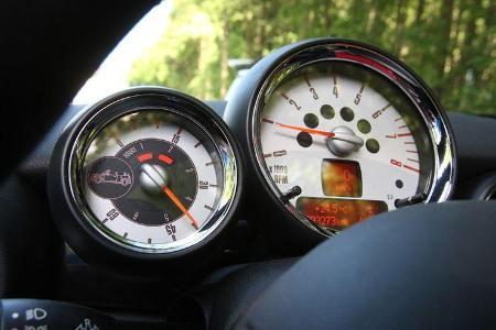 Mini Cooper Cabrio, Tacho, Anzeigeinstrumente, Detail