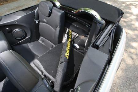 Mini Cooper Cabrio, Sitz umgeklappt, Stauraum