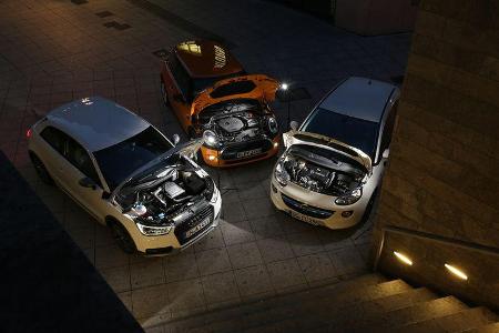 Audi A1 1.0 TFSI, Mini One, Opel Adam 1.0 DI Turbo, Motoren