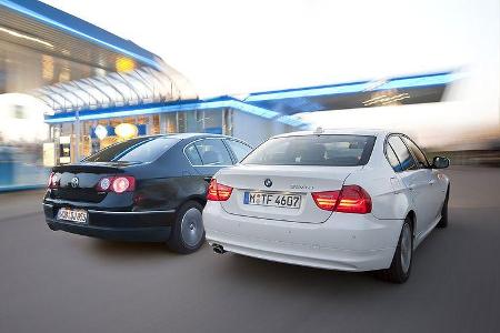 BMW 3er 320d Efficient Dynamics Edition, VW Passat Blue TDI BMW 3er 320d Efficient Dynamics Edition, VW Passat Blue TDI