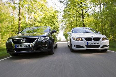BMW 3er 320d Efficient Dynamics Edition, VW Passat Blue TDI