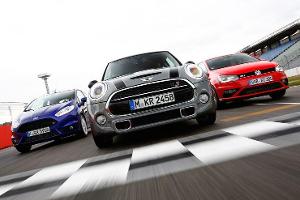 VW Polo GTI, Ford Fiesta ST, Mini Cooper S, Frontansicht