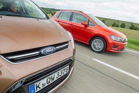 Ford C-Max 1.6 Ecoboost, VW Golf Sportsvan 1.4 TSI, Front