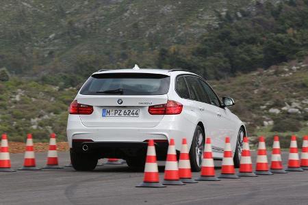 BMW 320d Touring, Heckansicht, Bremstest