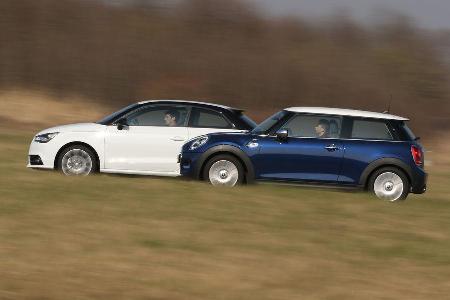 Audi A1 1.4 TFSI, Mini Cooper, Seitenansicht