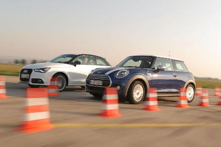Audi A1 1.4 TFSI, Mini Cooper, Seitenansicht