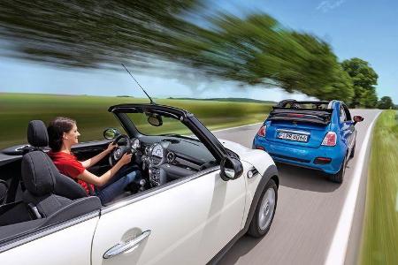 Fiat 500C, Mini One Cabrio, Ausfahrt, Impression