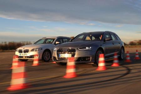 Audi A6 Avant 2.0 TDI Ultra, BMW 520d Touring, Seitenansicht