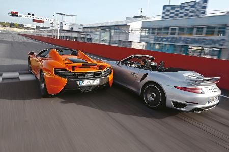 McLaren 650s Spider, Porsche 911 Turbo S Cabriolet, Heckansicht