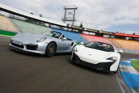 McLaren 650s Spider, Porsche 911 Turbo S Cabriolet, Frontansicht