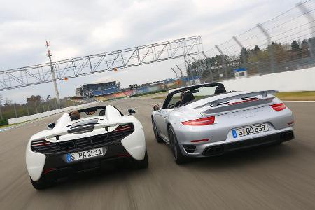 McLaren 650s Spider, Porsche 911 Turbo S Cabriolet, Heckansicht
