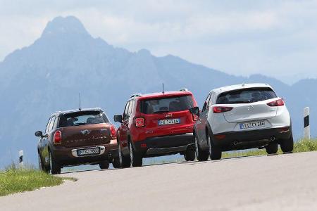 Jeep Renegade, Mazda CX-3, Mini Cooper Countryman
