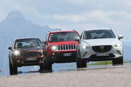Jeep Renegade, Mazda CX-3, Mini Cooper Countryman