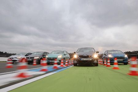 Ford Fiesta, Opel Corsa, Renault Clio, Skoda Fabia, VW Polo, Frontansicht