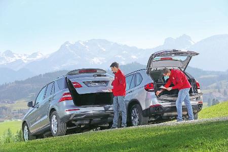 BMW X5 xDrive 25d, Mercedes ML 250 Bluetec 4Matic, Heckklappe
