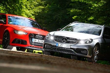 Audi RS6 Avant, Mercedes E 63 T AMG S 4Matic, Frontansicht