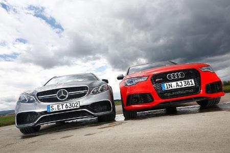 Audi RS6 Avant, Mercedes E 63 T AMG S 4Matic, Kühlergrill