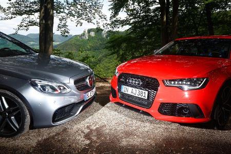 Audi RS6 Avant, Mercedes E 63 T AMG S 4Matic, Kühlergrill