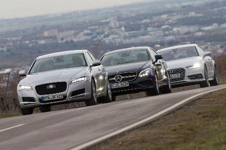 Mercedes CLS 400 4Matic, Audi A7 Sportback 3.0 TFSI Quattro, Jaguar XF 35t Prestige